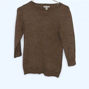 New York & Company Brown Crew Neck Sweater